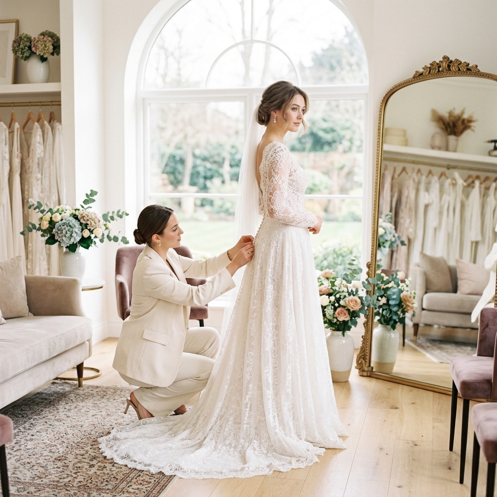 Bridal styling gown fitting